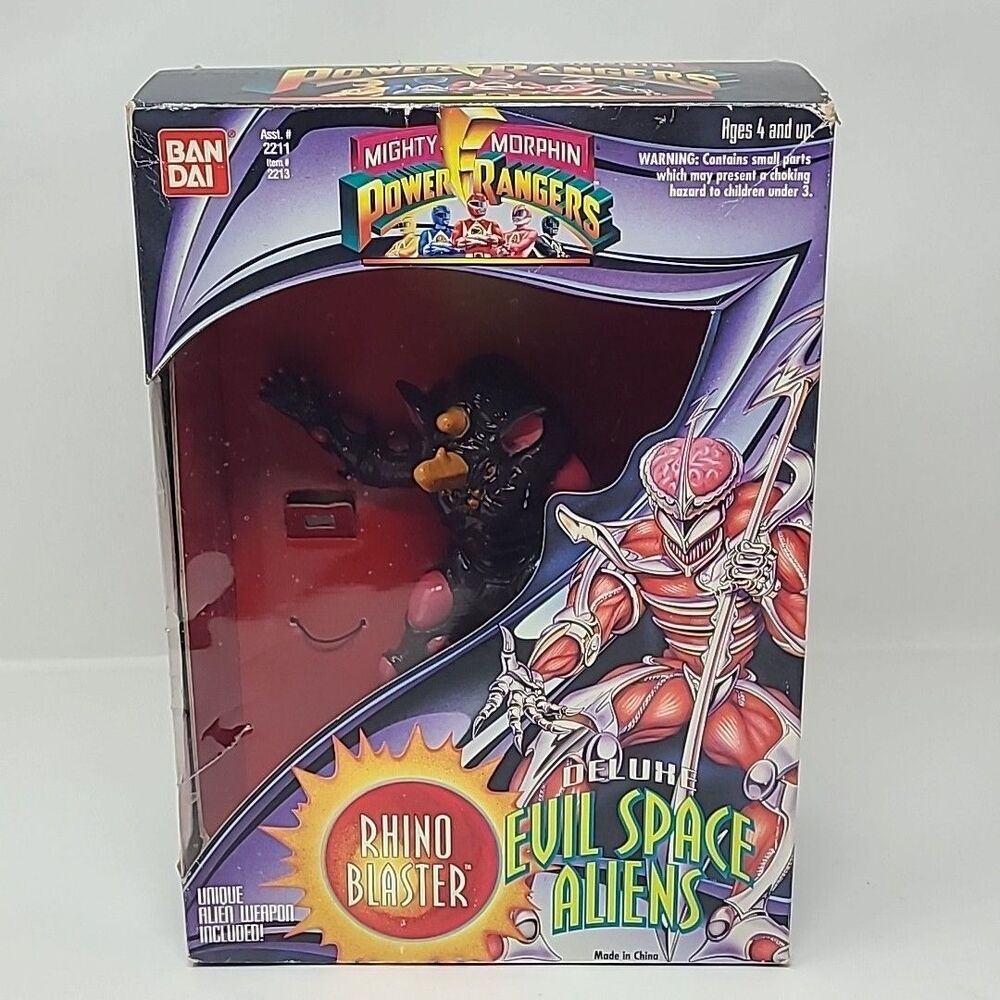 Power Rangers Rhino Blaster Deluxe Evil Space Aliens 8 Inch Bandai 1994